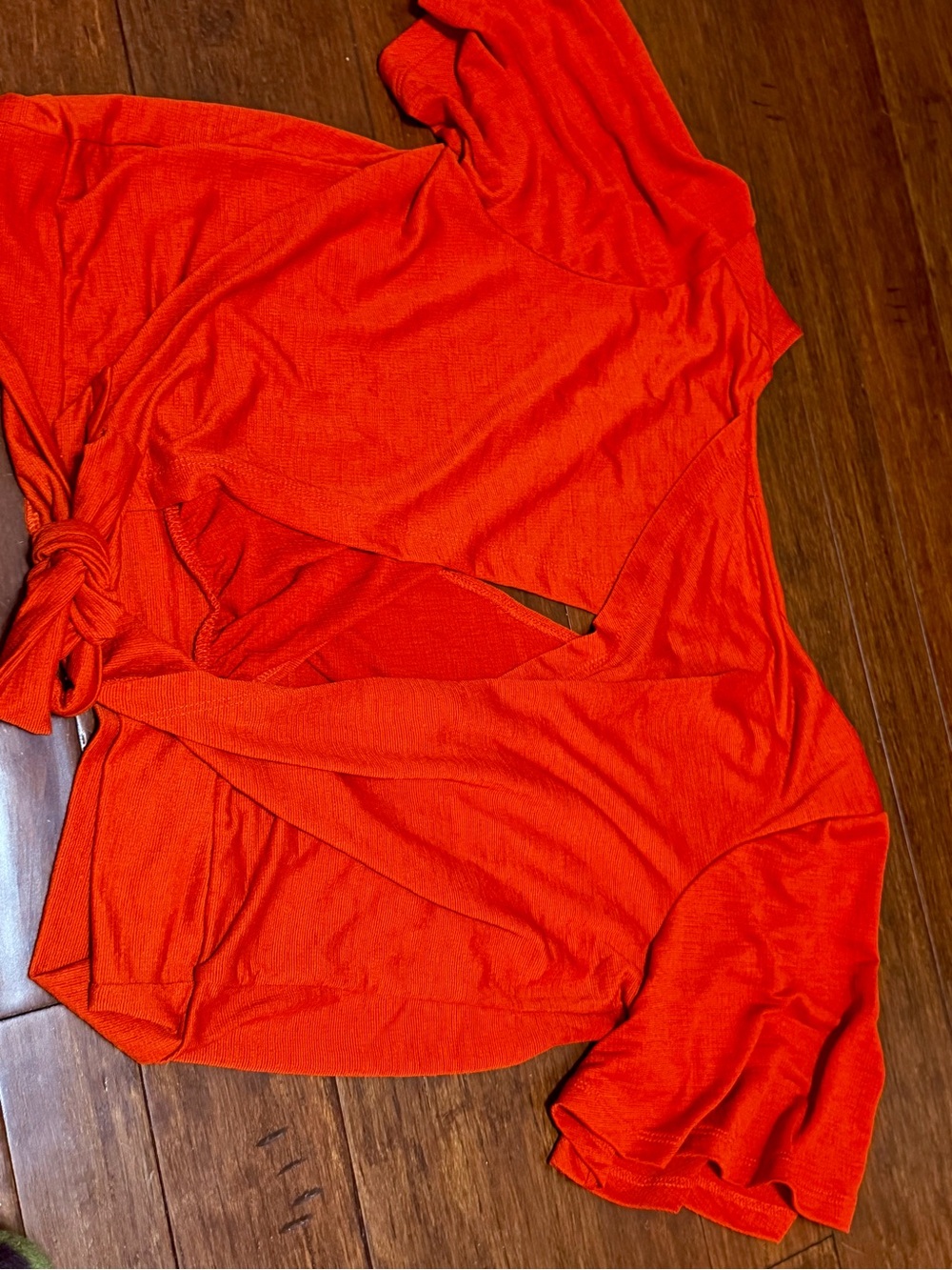 Tie-Front Crop Top in Bright Orange